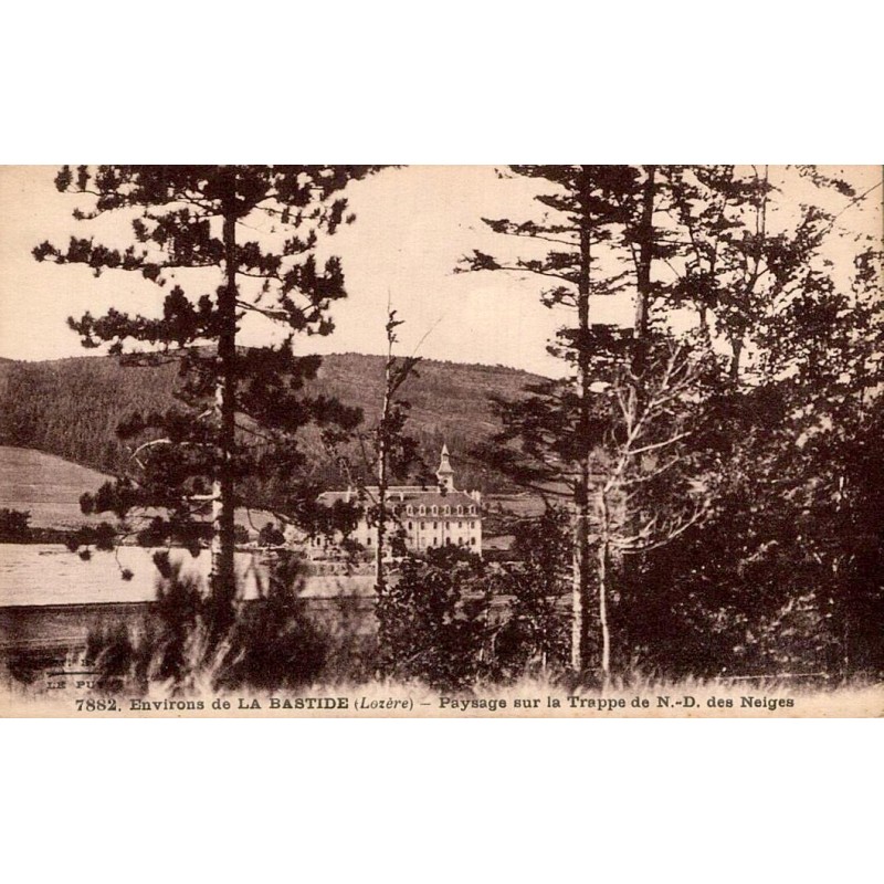 Carte postale ancienne La Bastide-Puylaurent paysage sur la Trappe de Notre-Dame des Neiges Lozère édition ND