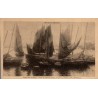 Carte postale ancienne Concarneau Voiles au Séchage au Port de Concarneau d’après le tableau de E Bouille Musée de Saumur