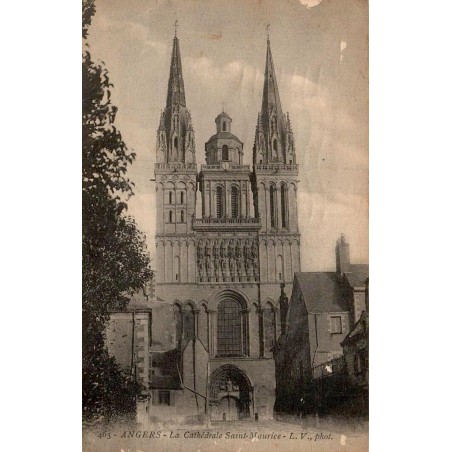 Carte postale ancienne Angers la Cathédrale Saint-Maurice Maine-et-Loire édition LV Phot 463 vue monument religieux gothique