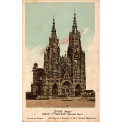 Carte postale ancienne L’Épine église Notre-Dame ensemble ouest Marne vue de la basilique gothique flamboyante