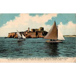 Carte postale ancienne du Château d’If à Marseille, forteresse insulaire utilisée comme prison d’État