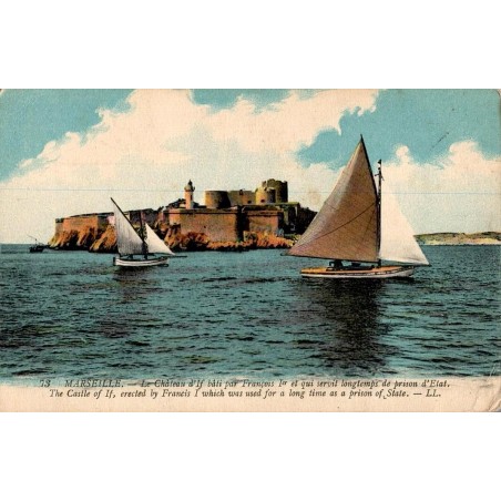Carte postale ancienne du Château d’If à Marseille, forteresse insulaire utilisée comme prison d’État
