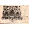 Carte postale ancienne Reims cathédrale les trois porches et statue de Jeanne d’Arc Marne façade gothique historique