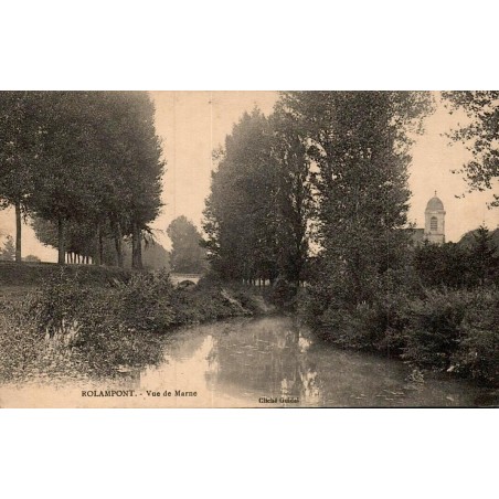 Carte postale ancienne Rolampont vue de la Marne Haute-Marne paysage fluvial et patrimoine local