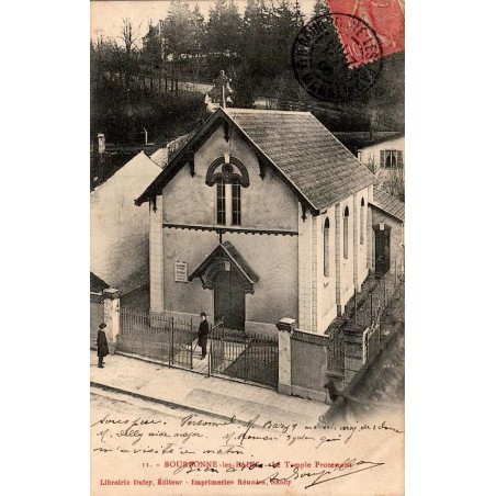 Carte postale ancienne Bourbonne-les-Bains temple protestant Haute-Marne vue du patrimoine religieux de la station thermale