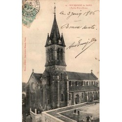 Carte postale ancienne Bourbonne-les-Bains église Notre-Dame Haute-Marne vue du principal monument religieux