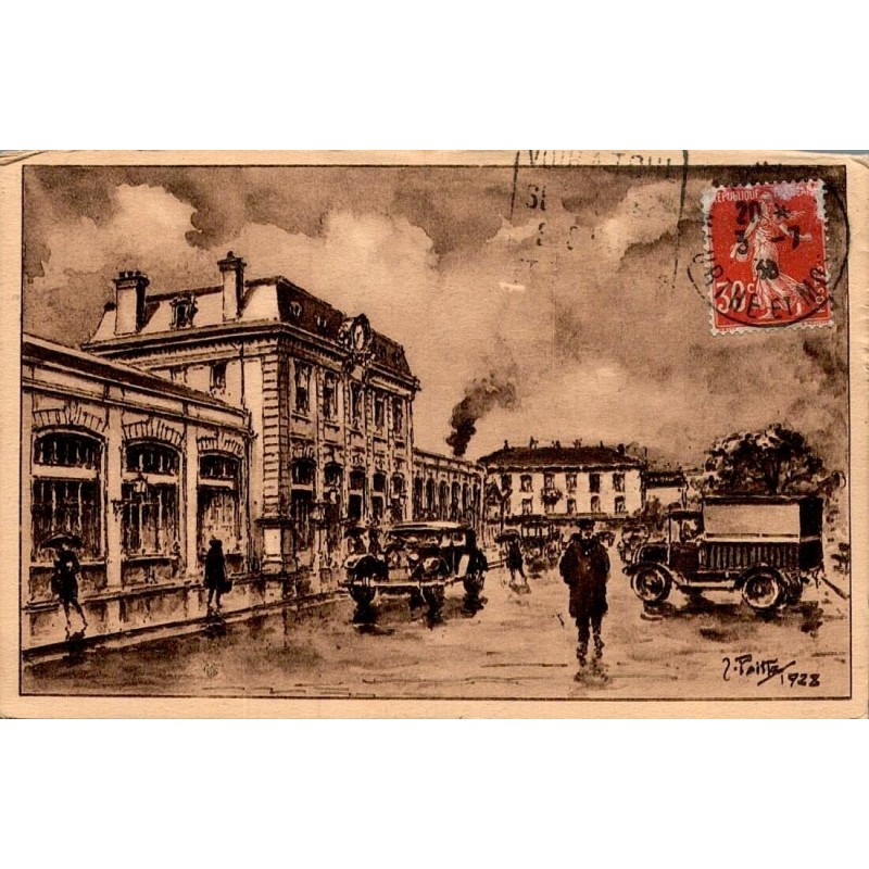 Carte postale ancienne de Toul représentant la gare des Chemins de Fer de l’Est en Meurthe-et-Moselle au début du XXᵉ siècle.