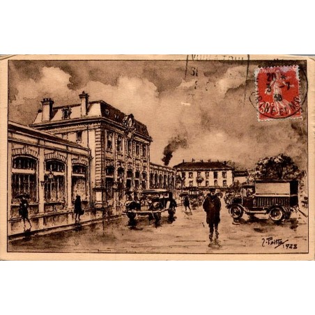 Carte postale ancienne de Toul représentant la gare des Chemins de Fer de l’Est en Meurthe-et-Moselle au début du XXᵉ siècle.