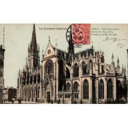 Carte postale ancienne représentant l’église Saint-Epvre de Nancy et son architecture néogothique en Meurthe-et-Moselle.