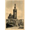 Carte postale ancienne de la Basilique Notre-Dame de la Garde à Marseille sur la colline avec vue historique