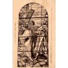 Carte postale ancienne de Sivry-sur-Meuse montrant le vitrail Jésus portant sa croix de Georges Janin