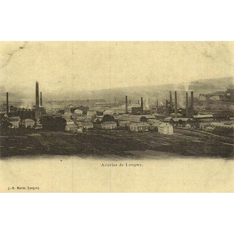 Reproduction de carte postale ancienne des Aciéries de Longwy Collection Cartes d'Autrefois Meurthe-et-Moselle
