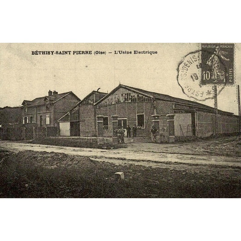 Reproduction de carte postale ancienne Usine Électrique Béthisy-Saint-Pierre Collection Cartes d'Autrefois Oise