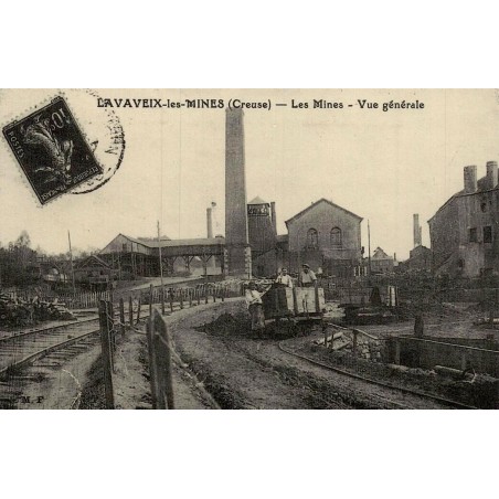 Reproduction de carte postale ancienne Lavaveix-les-Mines vue générale des mines Collection Cartes d'Autrefois Creuse