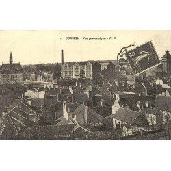 Reproduction de carte postale ancienne Corbeil-Essonnes vue panoramique Collection Cartes d'Autrefois Essonne