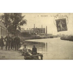 Reproduction de carte postale ancienne Halluin La Lys rivière frontière Collection Cartes d'Autrefois Nord