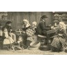 Reproduction de carte postale ancienne tissage de tamis et de cribles dans une famille de Bannalec  Finistère