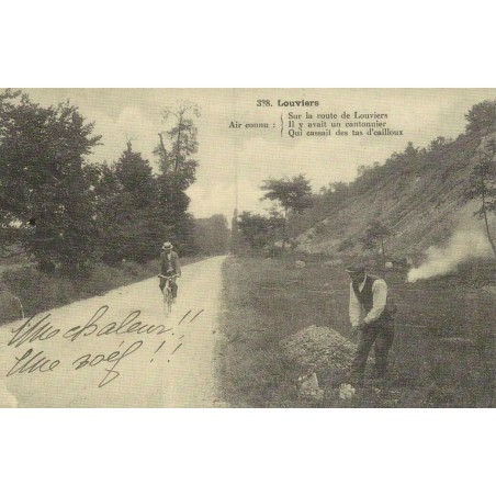 Reproduction de carte postale ancienne Louviers Chanson du Cantonnier Collection Cartes d'Autrefois Eure