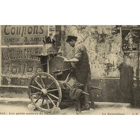 Reproduction de carte postale ancienne Le Rémouleur petits métiers de Paris Collection Cartes d'Autrefois