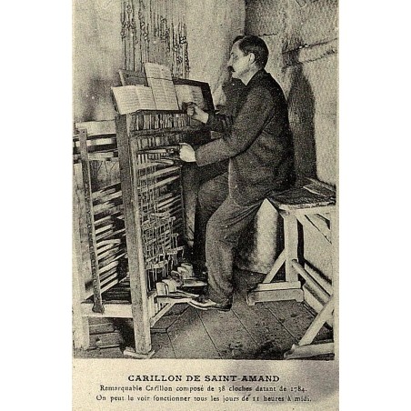 Reproduction de carte postale ancienne carillon de Saint-Amand-les-Eaux composé de 38 cloches Collection Cartes d'Autrefois Nord
