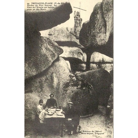Reproduction de carte postale ancienne Trégastel-Plage Rocher du Père Éternel Collection Cartes d'Autrefois Côtes-d'Armor
