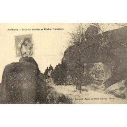 Reproduction de carte postale ancienne Artillerie Batteries Attelées au Rocher Tremblant Collection Cartes d'Autrefois Tarn