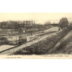 Reproduction de carte postale ancienne Cappy écluse vallée de la Somme Collection Cartes d'Autrefois Picardie