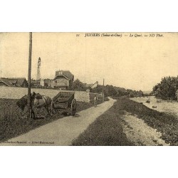 Reproduction de carte postale ancienne Juziers Le Quai Collection Cartes d'Autrefois Seine-et-Oise
