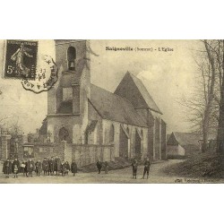 Reproduction de carte postale ancienne Saigneville l'église Collection Cartes d'Autrefois Somme