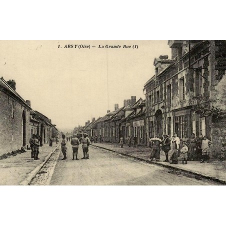Reproduction de carte postale ancienne Arsy la Grande Rue Collection Cartes d'Autrefois Oise