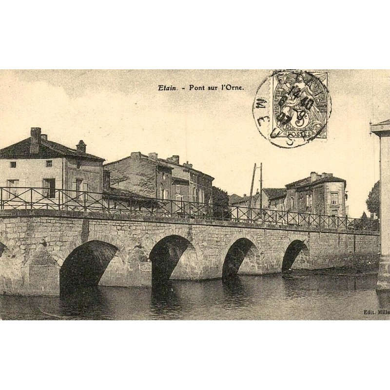 Reproduction de carte postale ancienne Étain pont sur l'Orne Collection Cartes d'Autrefois Meuse