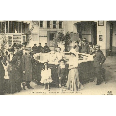 Reproduction de carte postale ancienne La Bourboule buvette de l'établissement Choussy Collection Cartes d'Autrefois Puy-de-Dôme