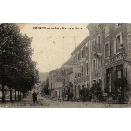Reproduction de carte postale ancienne Serrières quai Jules Roche Collection Cartes d'Autrefois Ardèche