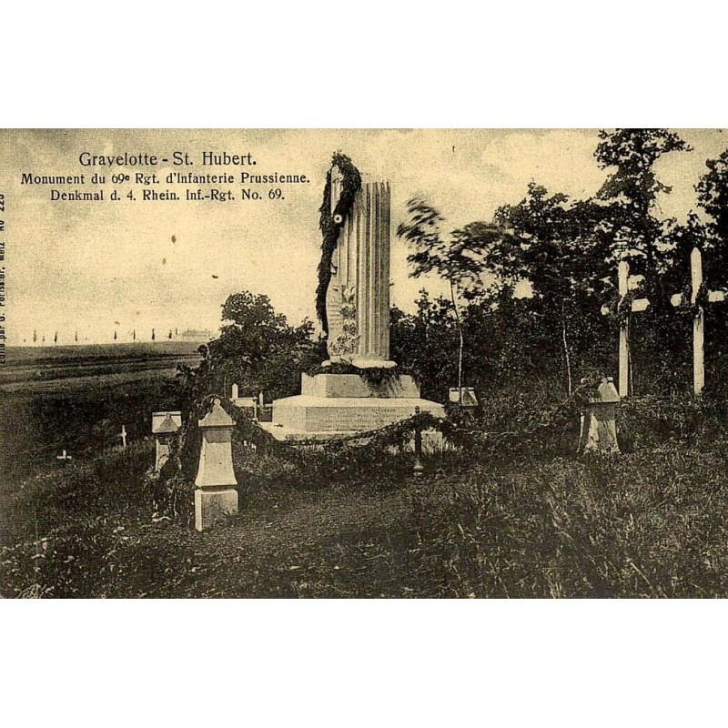 Reproduction de  CPA Gravelotte monument du 69e régiment d'infanterie prussienne Collection Cartes d'Autrefois Moselle