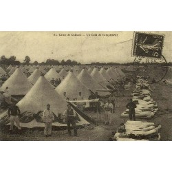 Reproduction de carte postale ancienne Camp de Châlons un coin de campement Collection Cartes d'Autrefois Marne
