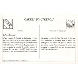 Chars Renault - Reproduction Carte Ancienne Collection Cartes d'Autrefois En Terrain Accidenté