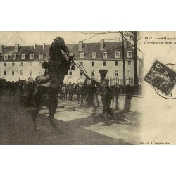 Reproduction de carte postale ancienne Gray 12e hussards cavalerie très légère Collection Cartes d'Autrefois Haute-Saône