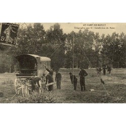Reproduction de CPA Camp de Mailly télégraphie sans fil installation du poste Collection Cartes d'Autrefois Aube