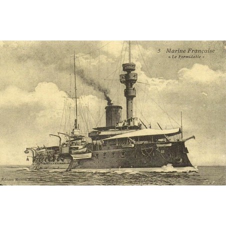 Reproduction de carte postale ancienne Le Formidable cuirassé de la Marine française Collection Cartes d'Autrefois
