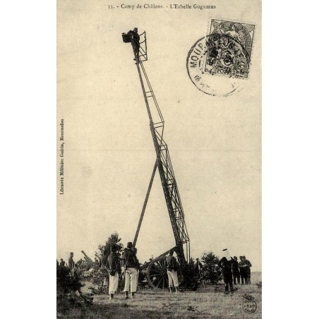 Reproduction de carte postale ancienne Camp de Châlons Échelle Gugumus Collection Cartes d'Autrefois Marne
