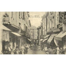 Reproduction de carte postale ancienne Limoges Rue de la Boucherie Collection Cartes d'Autrefois Haute-Vienne