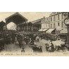 Reproduction de carte postale ancienne Bordeaux Place et Marché des Capucins Collection Cartes d'Autrefois Gironde