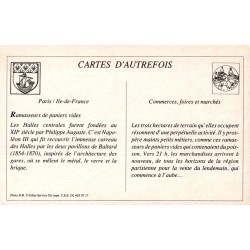 Paris - Reproduction Carte Ancienne Collection Cartes d'Autrefois Vécu aux Halles Le Ramassage des Paniers Vides