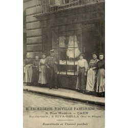 Reproduction de carte postale ancienne Caen Blanchisserie Nouvelle Parisienne Collection Cartes d'Autrefois Calvados