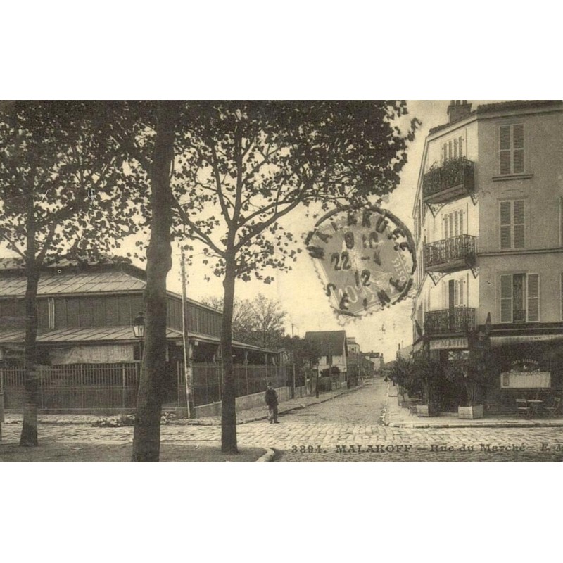 Malakoff rue du marché reproduction carte ancienne Collection Cartes d'Autrefois