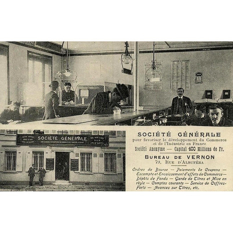 Vernon Société Générale reproduction carte ancienne Collection Cartes d'Autrefois