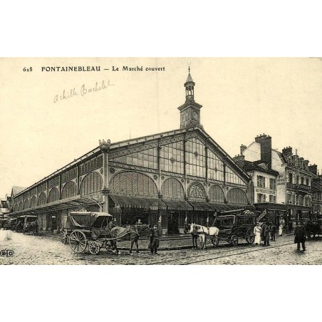 Fontainebleau marché couvert reproduction carte ancienne Collection Cartes d'Autrefois