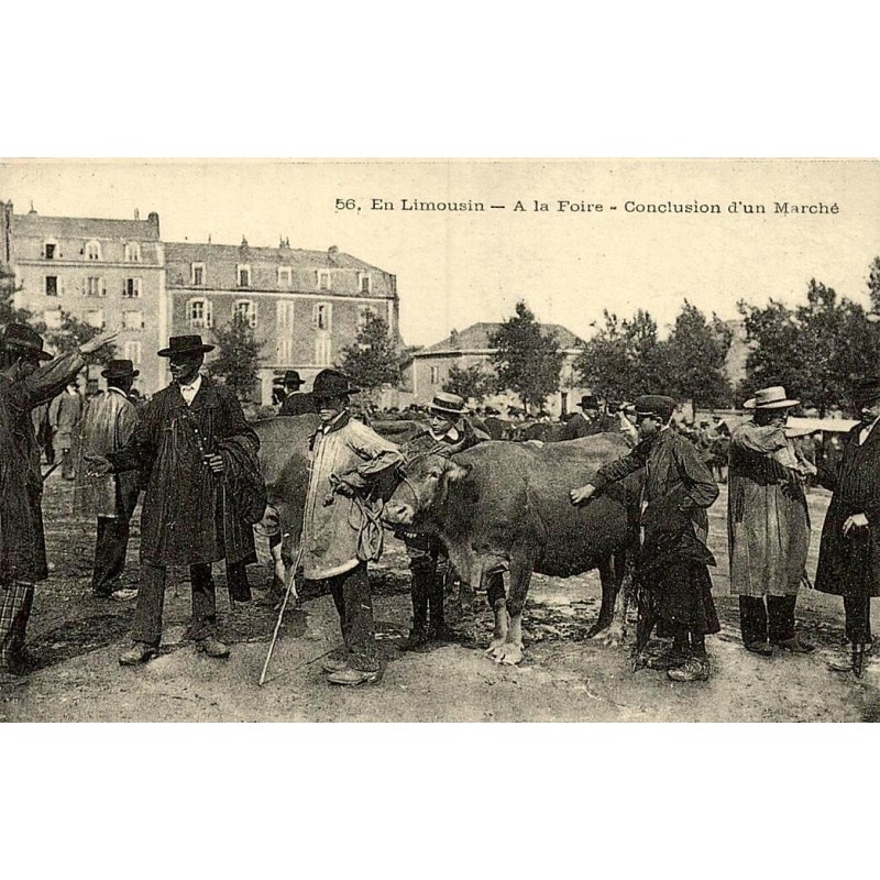 Limousin conclusion d un marché foire reproduction carte ancienne Collection Cartes d'Autrefois