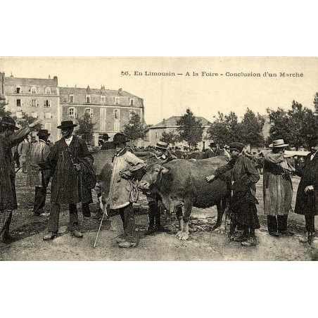 Limousin conclusion d un marché foire reproduction carte ancienne Collection Cartes d'Autrefois