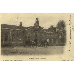 Crépy gare reproduction carte ancienne Collection Cartes d'Autrefois
